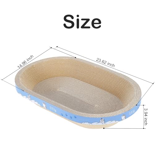 Cat Scratcher Bed 23.6x14.9” Extra Large Cardboard Cat Scratching Bed (1PC-23.6 x 14.9 x 3.9 inches)