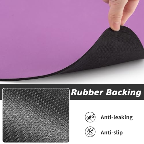 Dog Food Mat Absorbent Cat Mat for Food and Water (Purple / 28"L x 18"W)