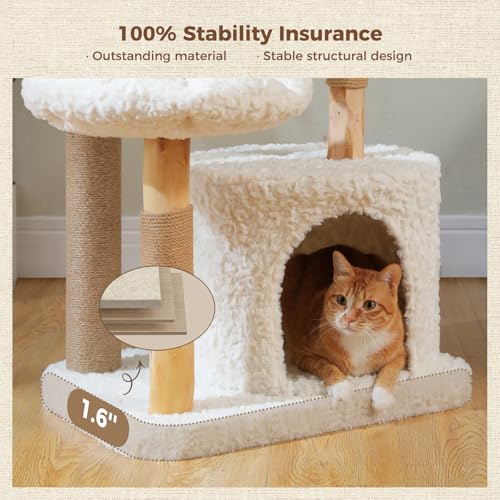 Modern Cat Tree for Large Cats (Cloud White)