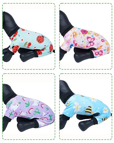 4 Pack Spring Fleece Dog Pajamas Warm for Large Dogs (X-Large)