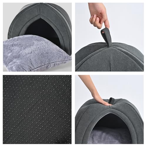 Cat Cave Bed 2 (Grey / S-15"×15"×15")