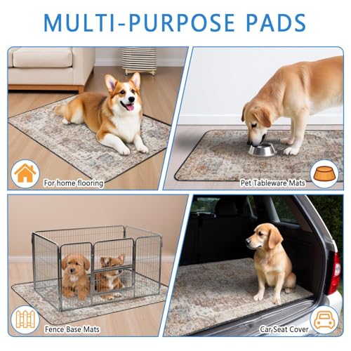 Washable Pee Pads for Dogs 2 Pack (24"x36"(2 Pack) / C Brown)
