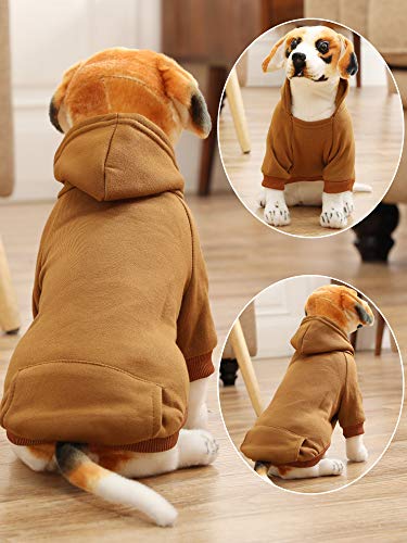 6 Pieces Dog Hoodie Winter Warm Sweater with Hat Small Dogs (XS)