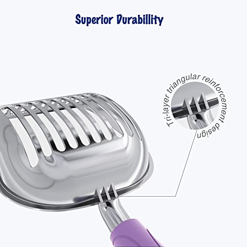 Cat Litter Scoop (Small / POLISHED Aluminum \ #07 Violet Handle)