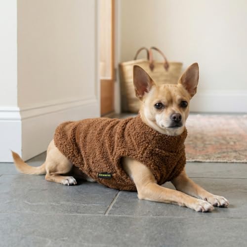 2 Pack Striped Fleece Dog Sweater (X-Small / Brown-White)