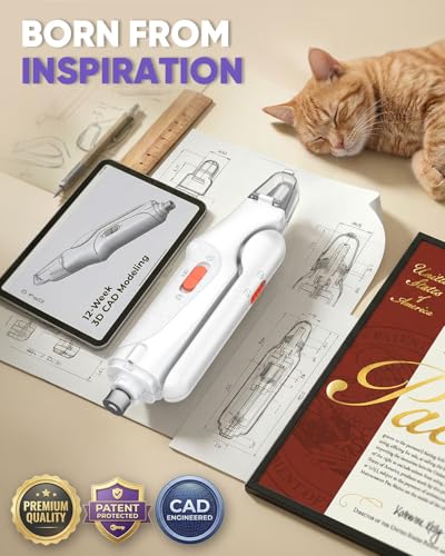 2-in-1 Cat Nail Clippers & Dog Nail Clippers Trimmers for Large Medium Small Dogs Cats Claw Trimmer Quick Sensor and Safety Guard USB Rechargeable with 2 LED Lights Dogs Nail Trimmer