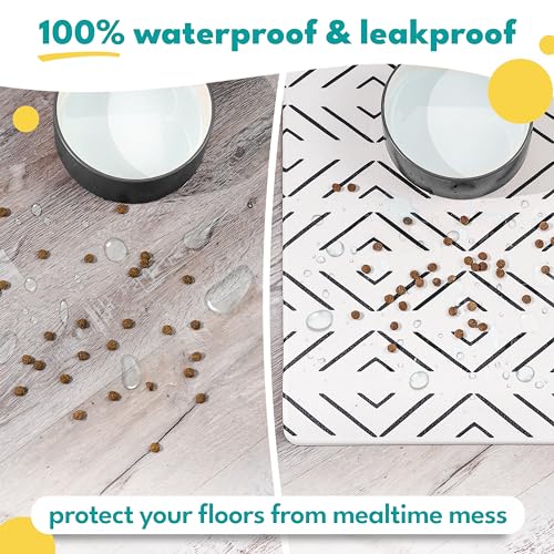Dog Mat for Food and Water (12"L x 18"W / Crossed the Line)