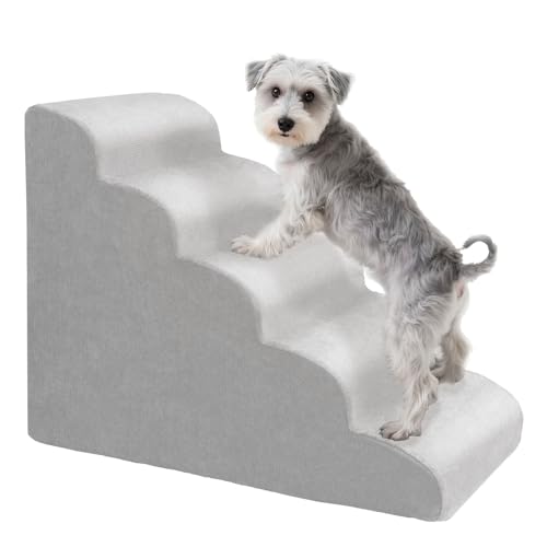 22.83''H Dog Stairs for Small & Medium Dogs and Old Cats (Round Corner / 5 steps: 29.92''L×15.75''W×22.83''H)
