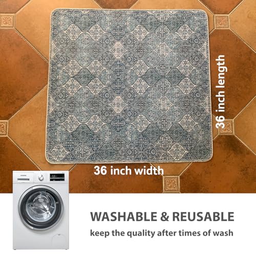 Washable Pee Pads for Dogs (36x36 Inch (Pack of 2) / Blue/Multi)