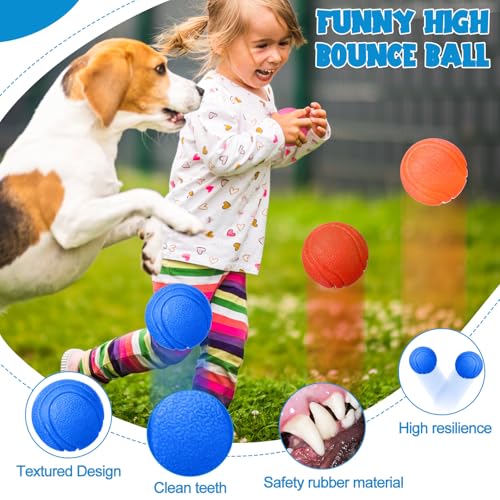 20 Pcs Indestructible Dog Toy Balls for Aggressive Chewers Chew Resistant Solid Rubber Bouncy Ball for Teeth Cleaning (Colorful / 1.97 Inches)