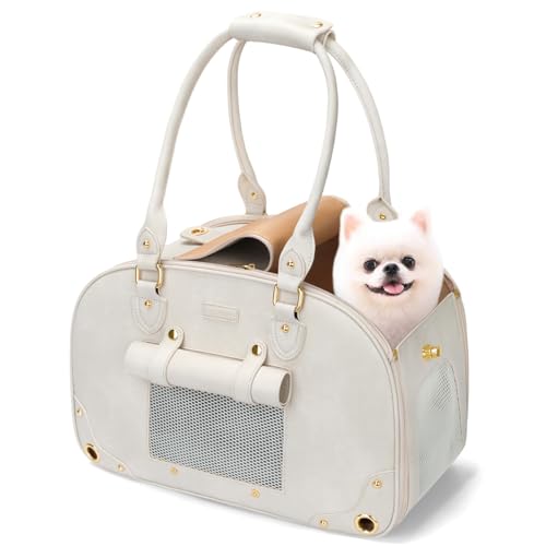 Dog Carrier Purse (17.3"L x 9.4"W x 11.2"H / Beige)