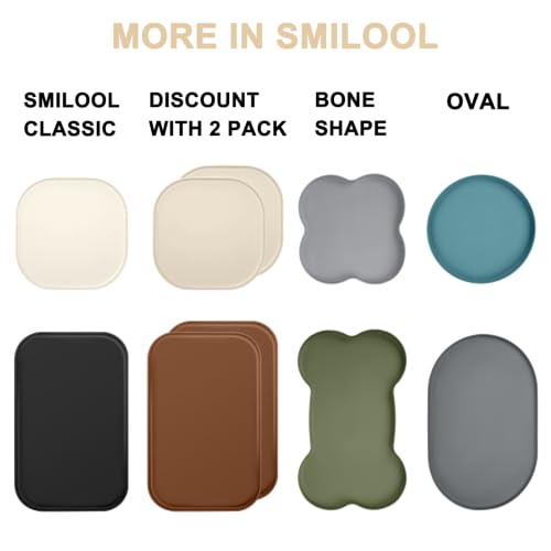 Waterproof Silicone Pet Food Mat with Raised Edge for Dog & Cat (Black / 12"L x 12"W)
