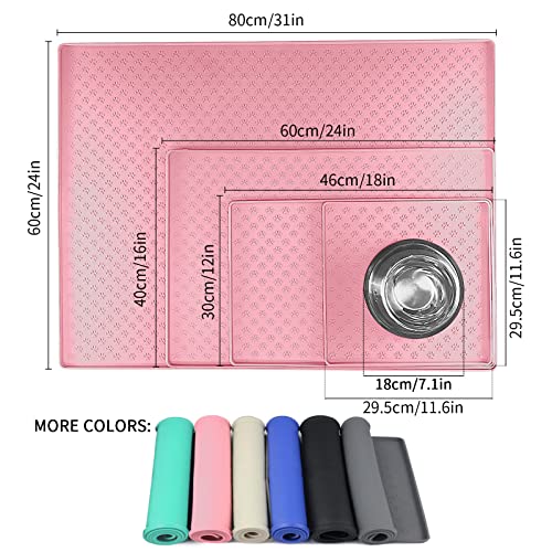 Pet Placemat for Dog and Cat (18"L x 12"W / Pink)