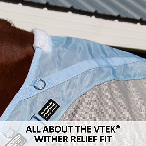 Adjusta Fit Mosquito Mesh Hybrid II Horse Fly Sheets (Horse Size 86 / VTEK Bellyband / Blue)
