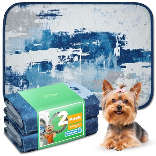 Washable Pee Pads for Dogs (Tie-dye Blue / 17" x 23" (2 Packs))