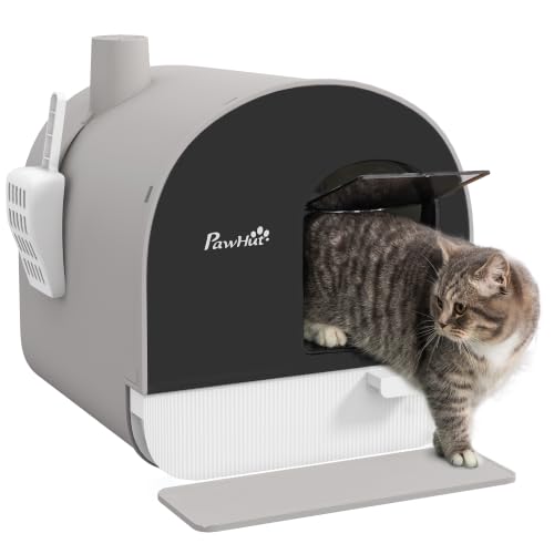Cat Litter Box with Lid (Light Gray)