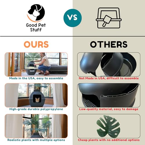 Courtyard Hidden Litter Box Planter (Black Suede)