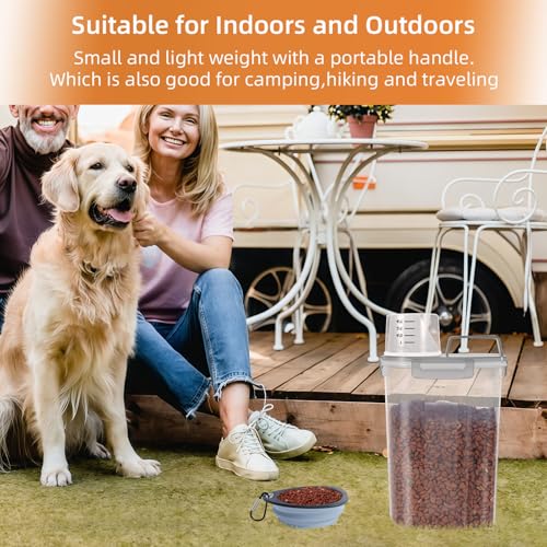 Airtight Small Cat Dog Pet Food Storage Containers BPA Free (Clear Grey x 2 / 3L-2pack)