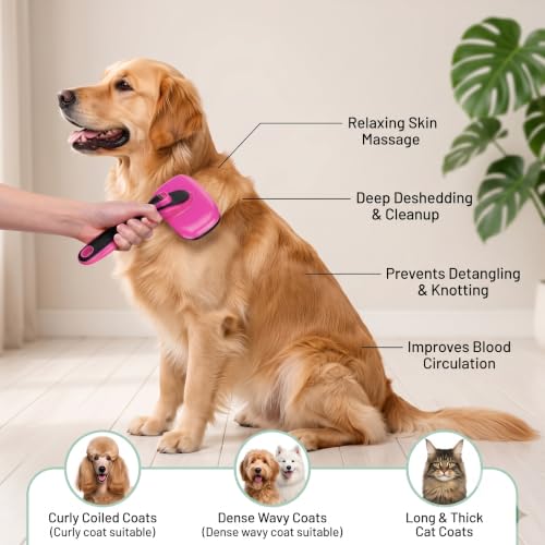 5 PCS Cat & Dog Grooming Kit Brush (Pink 5pc)