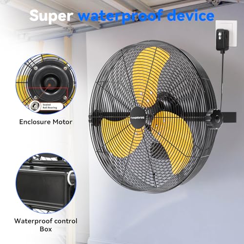 2600 CFM 14 inch Outdoor High Velocity Wall Mounted Fan (Yellow / 14 inches)