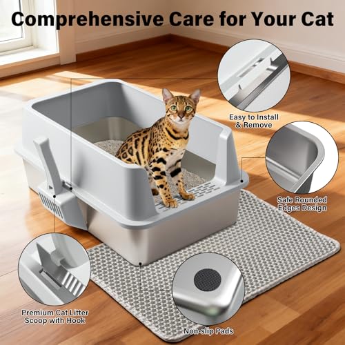 2PACK Stainless Steel Litter Box (2Pack-XL:23"x14.6"x10")