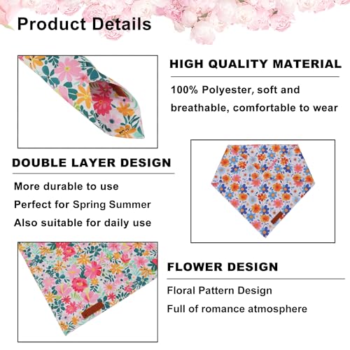 Flower Dog Bandanas Girl Boy (X-Large / Floral)