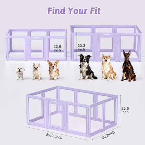 Acrylic Dog Playpen Indoor (Purple / 23.6"H)