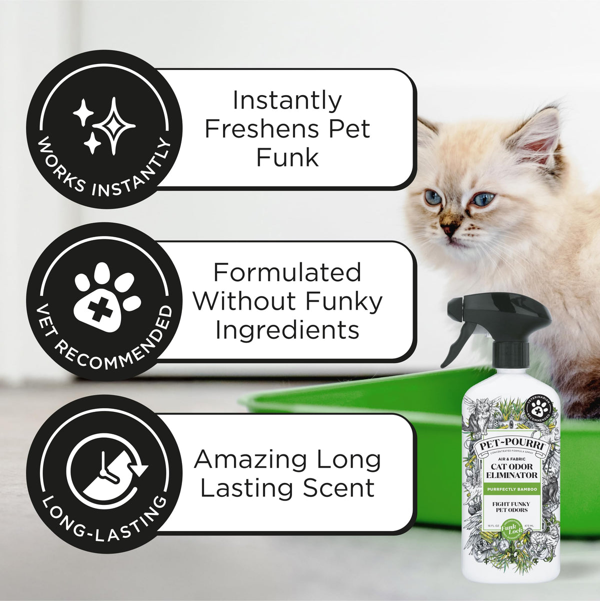 Pet Pourri Smell Ya Litter Cat Litter Deodorizer Spray (3.4 Fl Oz (Pack of 1))