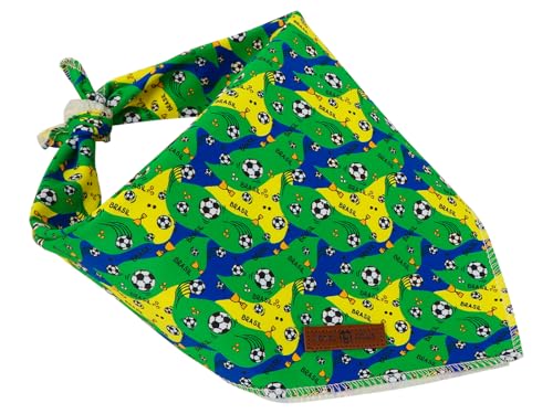 Summer Football Dog Bandana (Brazil Football / Large (Pack of 1))