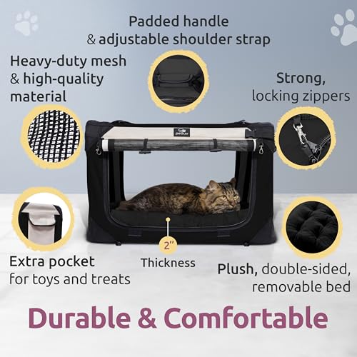 Cat & Dog Pet Carrier (Black / Large)
