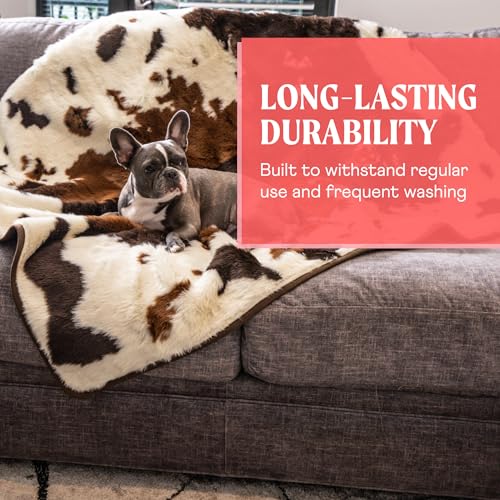 PupProtector Waterproof Throw Blanket (Brown Cowhide / Original (60" L x 50" W))