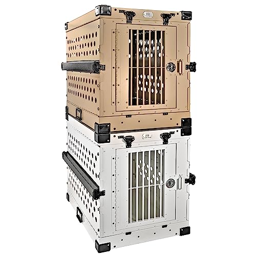 Aluminum Collapsible Dog Crate (White / 34.6"L x 25.2"W x 28.9"H)