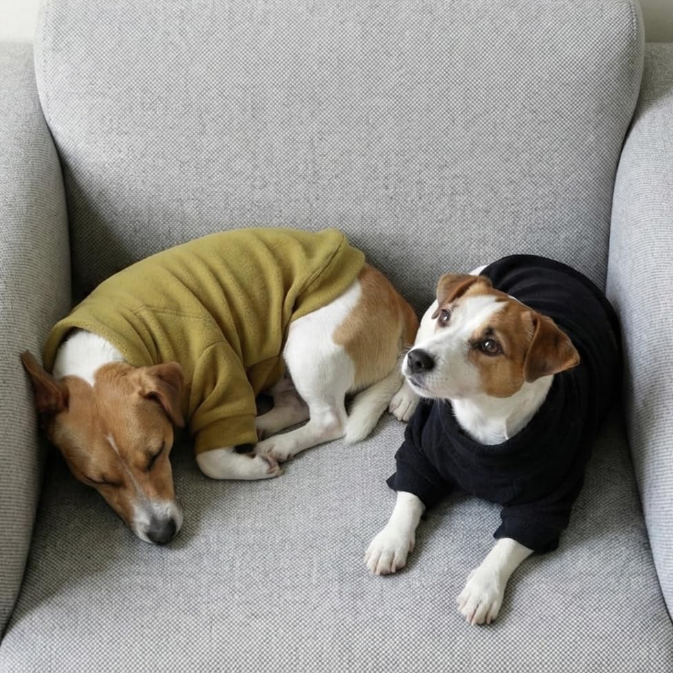 3 Pack Classic Fleece Dog Sweater (Medium / Black-Olive-Cream)