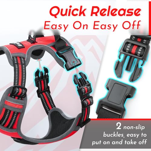 Dog Harness for Large Dogs (Large / Red)
