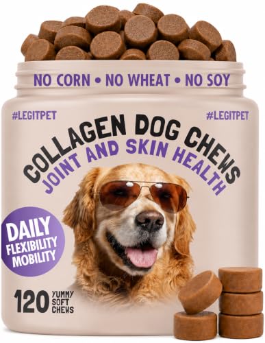 Collagen Dog Chews for Joint & Skin Health 120 Soft Chews All Breeds Mobility (Collagen / 120)