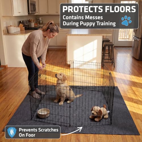 Jumbo Dog Playpen Mat (60" x 74" (2-Pack) / Charcoal)