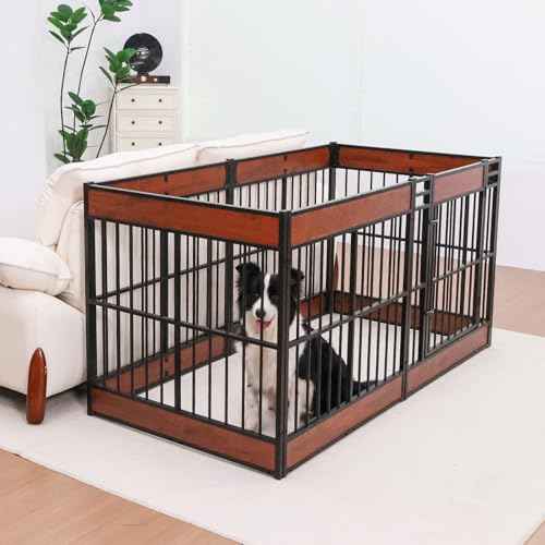 Furniture Style Dog Playpen (MAHOGANY / 6 Panels (27.5" High))