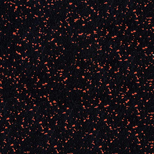1/4in (7mm) Thick 10% Red 4' x 8' Heavy Duty Rubber Rolls, Protective Exercise Mats, Home Gym Rubber Flooring (4' x 8' / 10% Red)