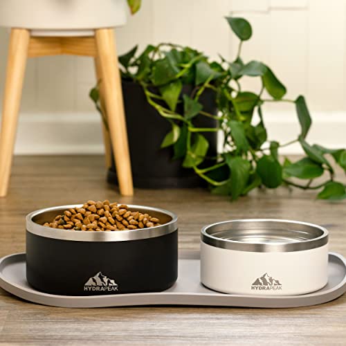 Dog Bowl, Non-Slip Stainless Steel Water and Food Dish, 4 Cup (Navy) (Navy / 4 Cup)