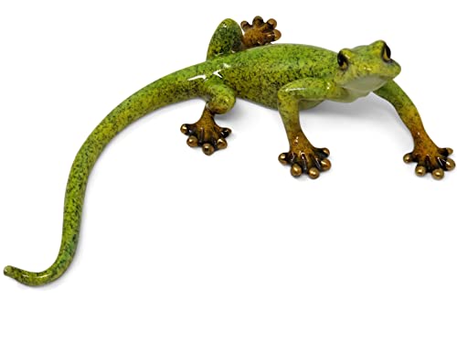 Lizard Figurine Home Decor Accent for Desk (Green Lizard)