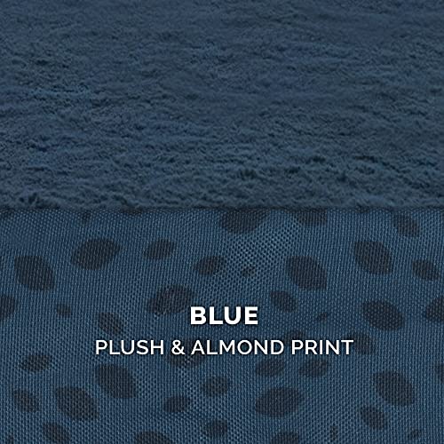 Cooling Gel Dog Bed for Medium (Medium / (Plush & Almond Print) Blue Almonds)