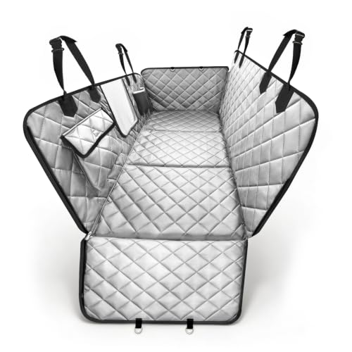 Hard Bottom Car Seat Cover for Dog (Upgraded Gray / For Full Size Truck)