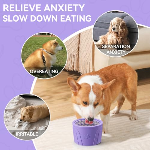 Dog Slow Feeder Lick Bowl (S / Purple)