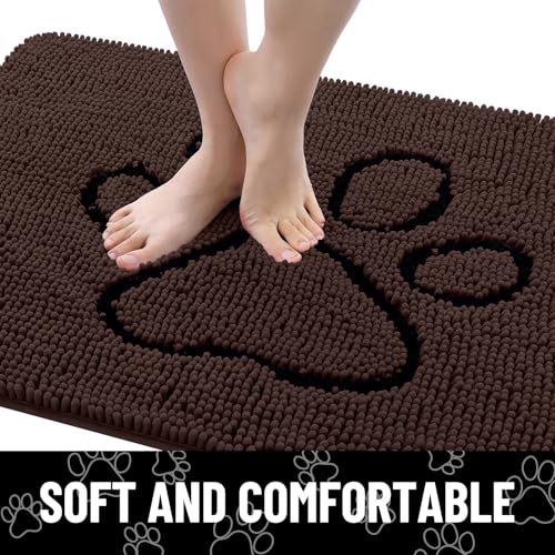 Dog Door Mat for Muddy Paws (59"X24" / Brown and Black)