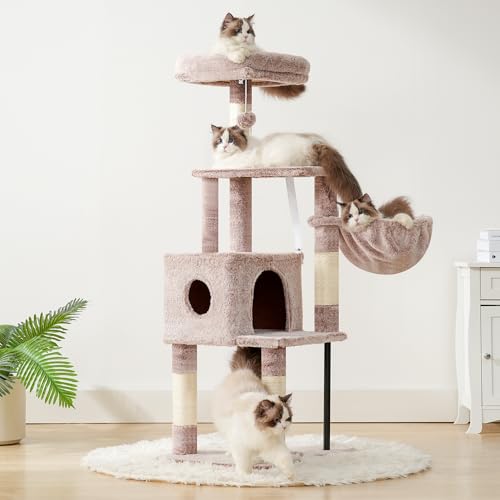 Cat Tree with Toy (Rosy Brown / 49.2 inch)