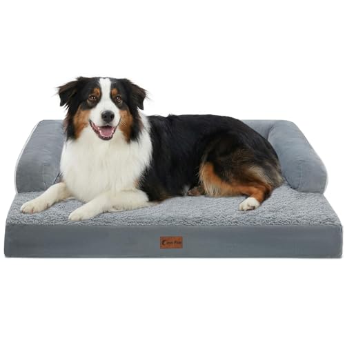 Waterproof Orthopedic Dog Bed for Medium Dogs (Grey / 35.0"L x 22.0"W x 7.0"Th)