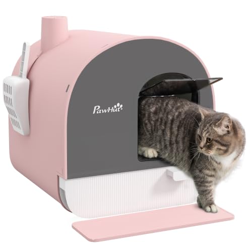 Cat Litter Box with Lid (Pink)