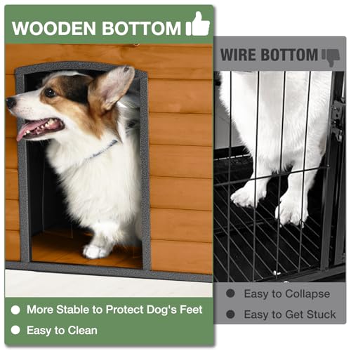 43.3’’ Large Dog House Outdoor Weatherproof Dog Kennel with Upgraded Thickened Metal Frame (Dog House)
