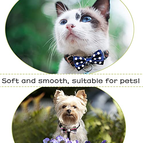 10 Pack Dot Dog Bowties for Small Dogs Slide on Collar (S/M)