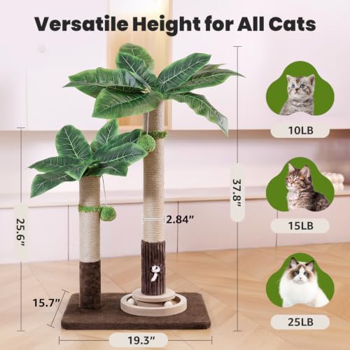 2Cat Posts with Cat Toys (37.8-Green / 37.8in)